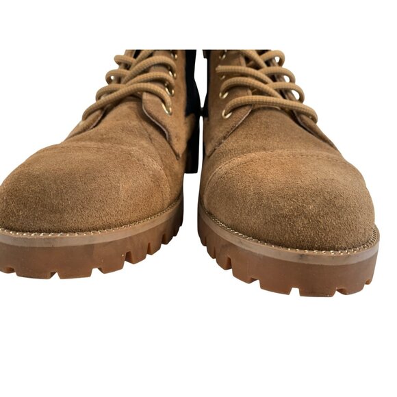 Womens 7.5M Cecelia NY Theo Lace-Up Suede Ankle Boots Lug EUC 8966 roll top - Picture 10 of 12